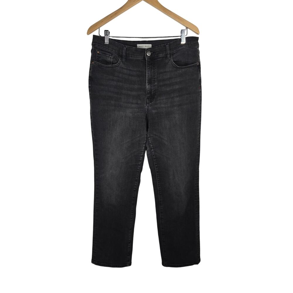 Warp + Weft Nightfall High Rise Straight Jeans Denim Stretch‎ 12 31 Goth Casual
